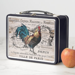 Vintage Paris rooster recipe box