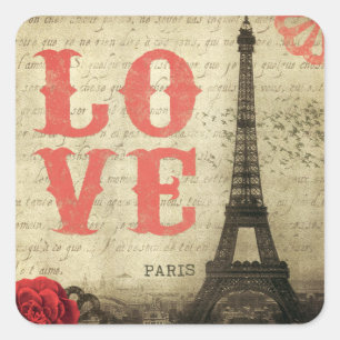 Vintage Paris Square Sticker
