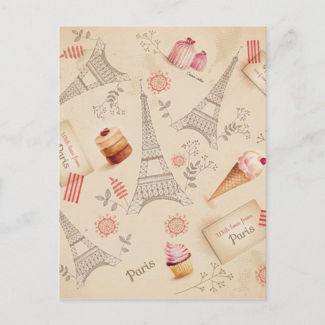 Vintage Paris Sweets Postcard (Front)