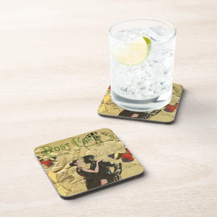 Vintage Paris Tango post card Coaster