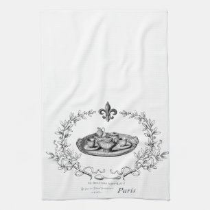 Vintage Paris Teaset tea towel