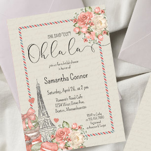 Vintage Paris Theme Bridal Shower Invitation