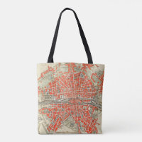 Vintage Paris travel map. Old retro city France