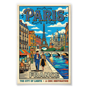 Vintage Paris Travel Poster - The City of Lights