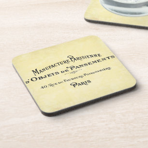 Vintage Paris Typography Coaster Set