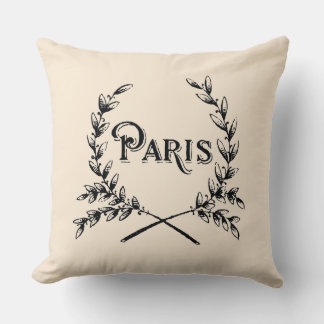 Vintage Paris Typography Cushion