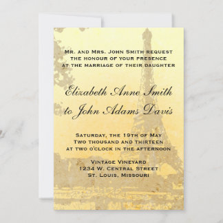 Vintage Paris Wedding Invitation