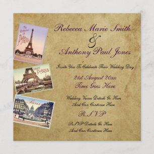 Vintage Paris Wedding Invitations
