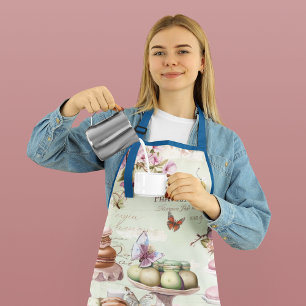 Vintage Parisian Bakery Custom Name Apron