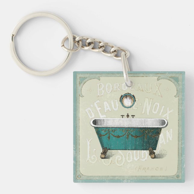 Vintage Parisian Bath Key Ring (Front)