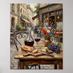 Vintage Parisian Bistro Coffee Wine II Poster