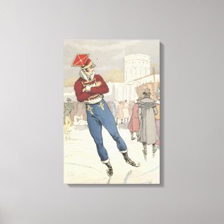 Vintage Parisian Ice Skating Fashion 1898 Canvas Print