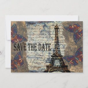 Vintage Parisian save the date