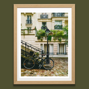 Vintage Parisian Street Bike Retro Poster