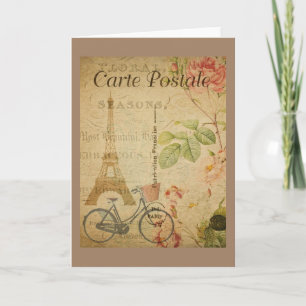 Vintage Parisien With Eifel Tower Card