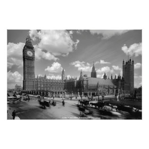Vintage Parliament and Westminster Hall c. 1880 Photo Print