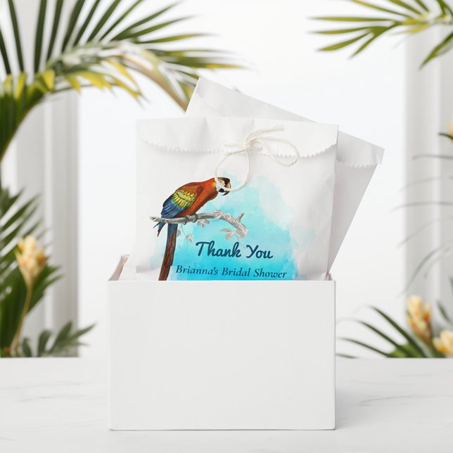 Vintage Parrot Bridal Shower Thank You Favour Bags (Creator Uploaded)