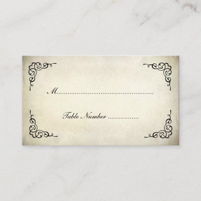 Vintage Parrot Tulip Table Place/Name Card (Front)
