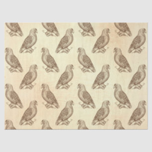 Vintage Parrots on Cream Decoupage Tissue Paper