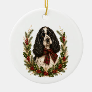Vintage Parti Cocker Spaniel Christmas Ornament