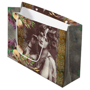 Vintage Party Girl on Victorian Tapestry Gift Bag
