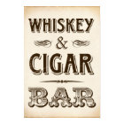 Vintage Party WHISKEY & CIGAR BAR Sign Print