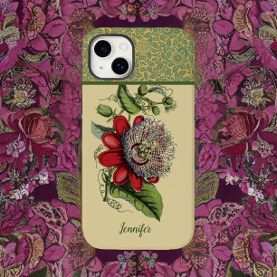 Vintage Passion Flower Botanical Monogram Nam Case-Mate iPhone 14 Plus Case