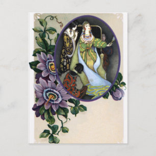 Vintage Passion Flower Frame for any Photo Postcard