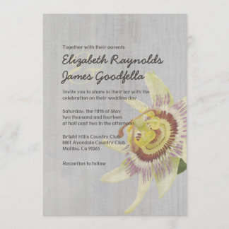 Vintage Passion Flower Wedding Invitations