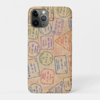 Vintage Passport Stamps Colorful Travel Ephemera Case-Mate iPhone Case