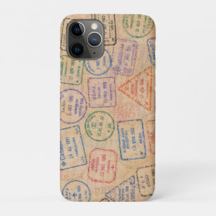 Vintage Passport Stamps Colourful Travel Ephemera Case-Mate iPhone Case