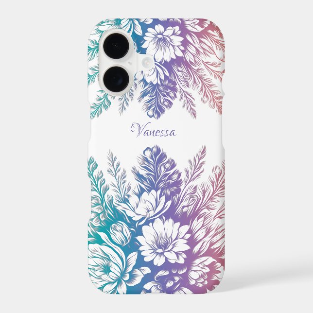 Vintage Pastel Colourful Floral Design iPhone Case (Back)