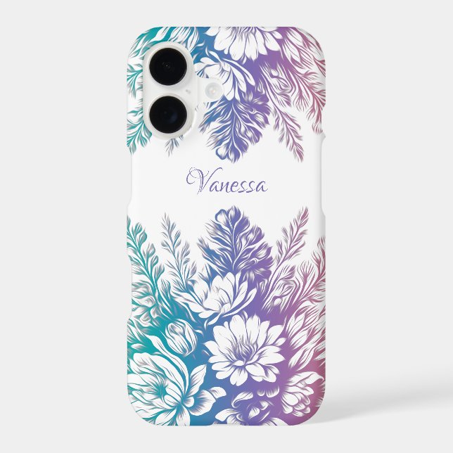 Vintage Pastel Colourful Floral Design iPhone Case (Back)