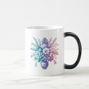 Vintage Pastel Colourful Floral Design Magic Mug