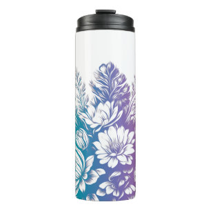 Vintage Pastel Colourful Floral Design Thermal Tumbler