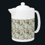 Vintage Pastel Floral Botanical Pattern<br><div class="desc">This vintage floral pattern captures the timeless beauty of botanical illustration with a soft, romantic touch. Featuring delicate blush roses, white daisies, lavender sprigs, and blue wildflowers, the composition is set against a soothing soft green background that enhances the natural charm of each bloom. The palette leans into gentle pastels,...</div>
