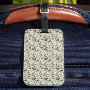 Vintage Pastel Floral Botanical Pattern Luggage Tag