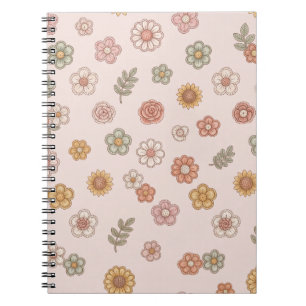 Vintage Pastel Floral Cottagecore Pattern Notebook