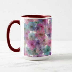 Vintage Pastel Green and Pink Spring Floral Mug