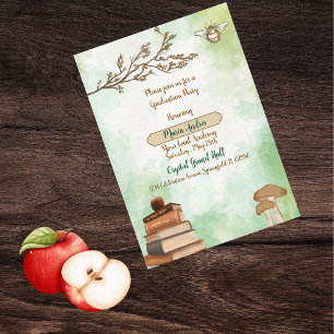 Vintage Pastel Green Whimsical graduation Invitation