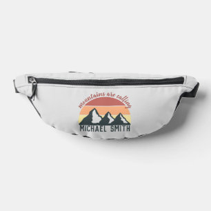 Vintage pastel mountains are calling monogram grey bum bags