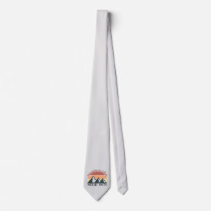Vintage pastel mountains are calling monogram grey tie