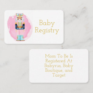 Vintage Pastel Nutcracker Baby Registry Business Card