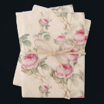 Vintage Pastel Pink Elegant Roses Floral  Wrapping Paper Sheet<br><div class="desc">Beautiful Roses</div>