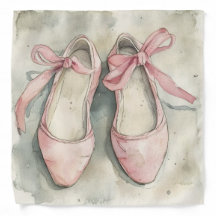 Vintage Pastel Pink Ribbon Ballet Flats