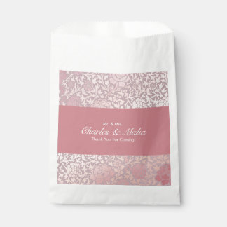 Vintage Pastel Pink Silver Floral  Favour Bags