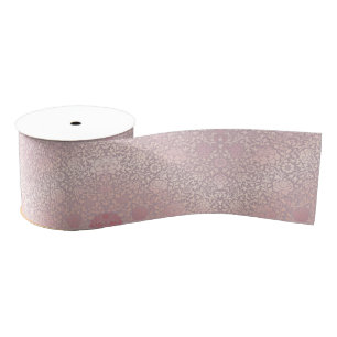 Vintage Pastel Pink Silver Floral  Grosgrain Ribbon