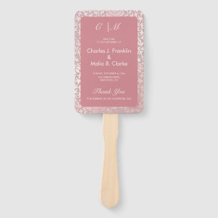 Vintage Pastel Pink Silver Floral Wedding Hand Fan