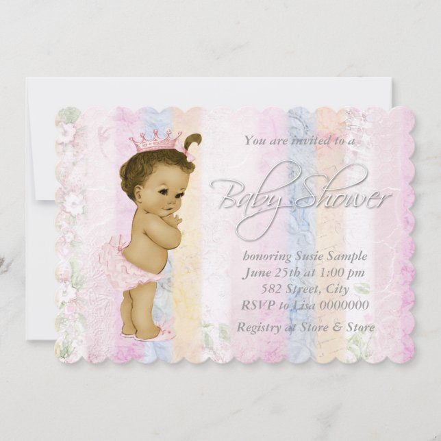 Vintage Pastel Rainbow Baby Shower Invitation (Front)