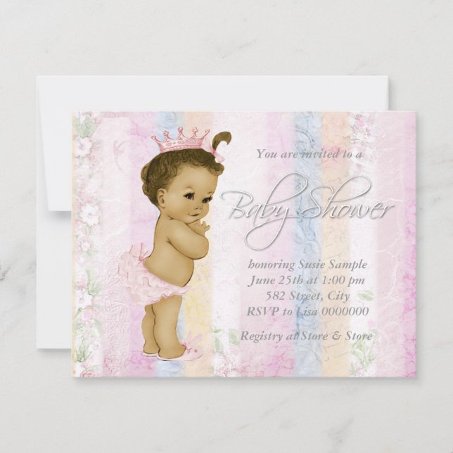 Vintage Pastel Rainbow Baby Shower Invitation (Front)